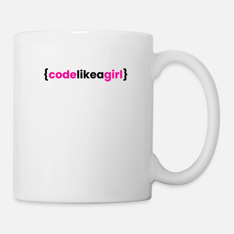 code like a girl - coder programmer girl - Mug - white