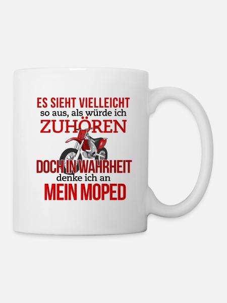 Mein Moped Theme Shirt - Tasse - Weiß