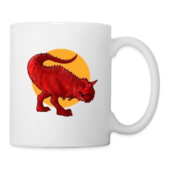 Dino shirt. Dinosaur carnotaurus. - Mug - white - Right