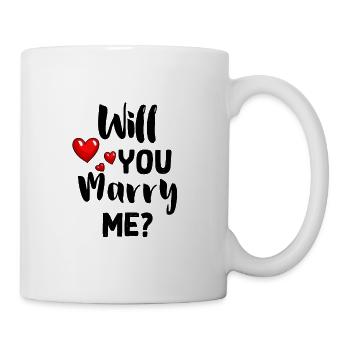 Wil je met me trouwen? - Mok - wit - Rechts
