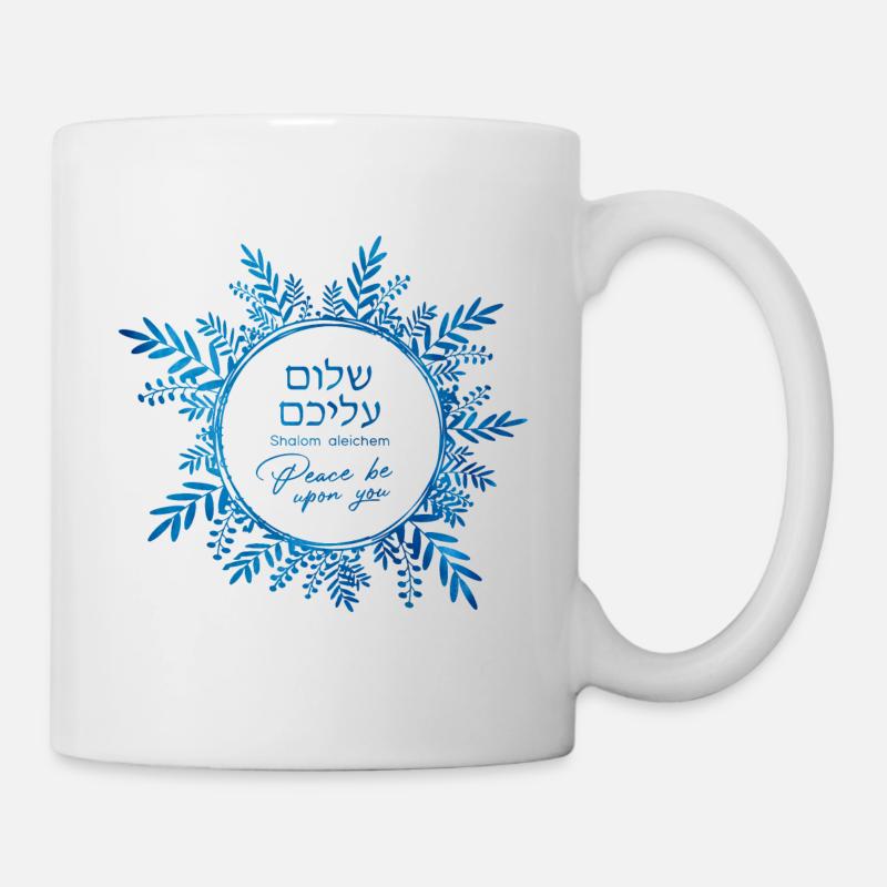 Design Shalom alecheim Blau - Tasse - Weiß