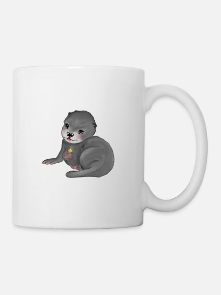 Loutre de bébé - Mug blanc - blanc