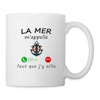 la mer m'appelle - Mug blanc - blanc - Droite