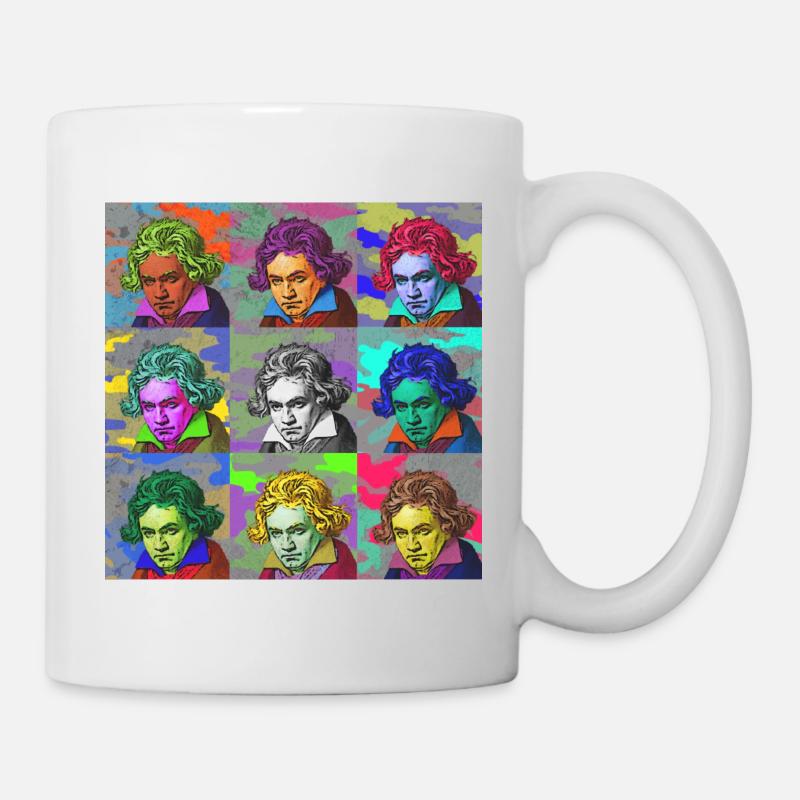 Pop-Art Ludwig van Beethoven Klassik Geschenkidee - Tasse - Weiß