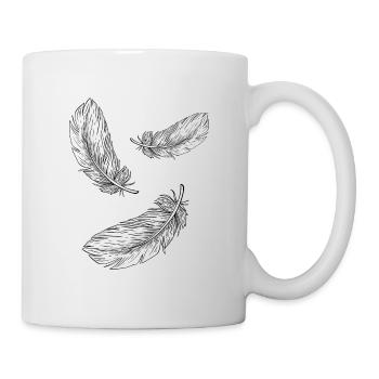 Feathers White Vneck Shirts for Women Native - Mug - white - Right