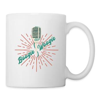 Boogie Woogie Vintage Mikrofon Geschenk - Tasse - Weiß - Rechts