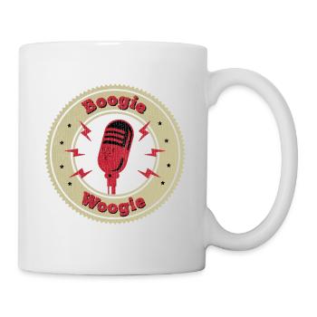Boogie Woogie Vintage Mikrofon Geschenk - Tasse - Weiß - Rechts