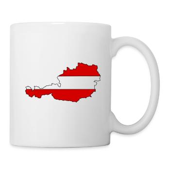 Österreich Landkarte mit Flagge - Tasse - Weiß - Rechts