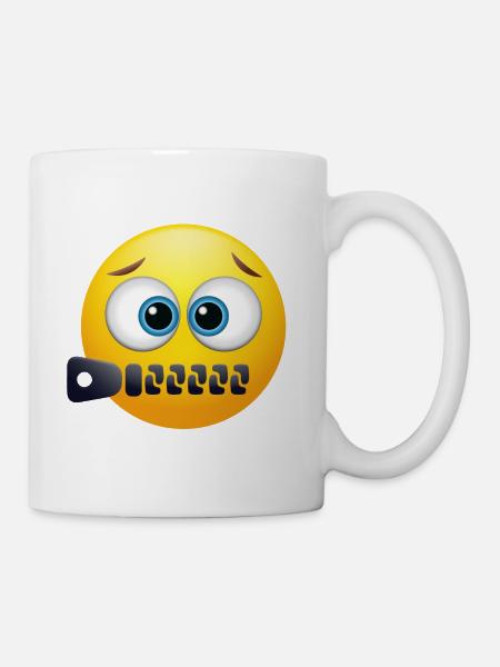 EMOJI met rits cool & grappig ontwerp - Mok - wit