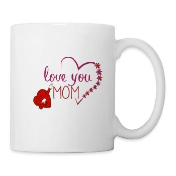 Je t'aime maman cadeau de fête des mères bébé enfant - Mug blanc - blanc - Droite