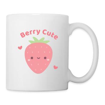 Kawaii Strawberry, Berry Cute Pun - Mug blanc - blanc - Droite