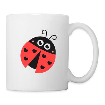 Cute Ladybug With Heart Spots - Mug - white - Right