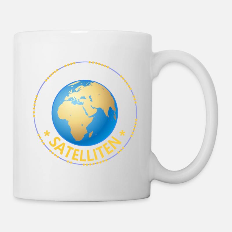 Satelliten, Erde - Tasse - Weiß