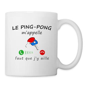 le ping-pong m'appelle de la collection "appel" - Mug blanc - blanc - Droite