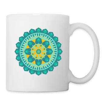 mandala ocean blue yellow - Mug - white - Right
