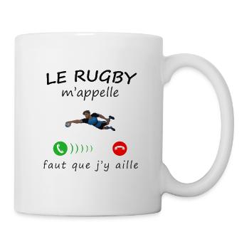Le rugby m'appelle de la collection "appel" - Mug blanc - blanc - Droite