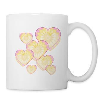 Coeurs - Mug blanc - blanc - Droite