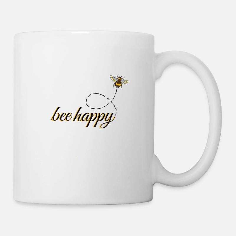 "bee happy" - Mug - white