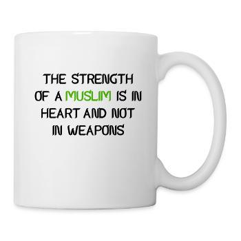 The strength of muslim is heart and not in weapons - Mug blanc - blanc - Droite