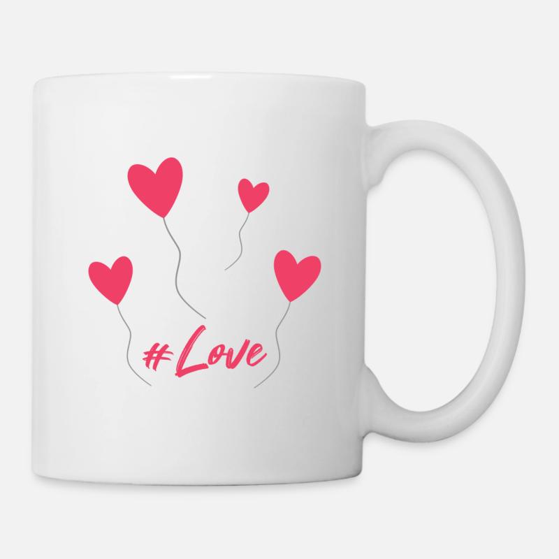 Ballons Coeur #Amour - Mug blanc - blanc