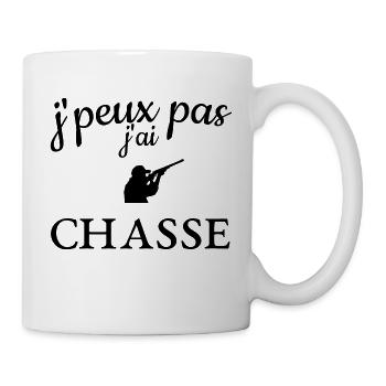 j peux pas j'ai chasse - Mug blanc - blanc - Droite