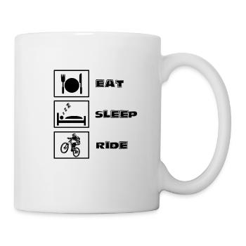ss200509 eat sleap ride MTB vertikal schwarz - Tasse - Weiß - Rechts