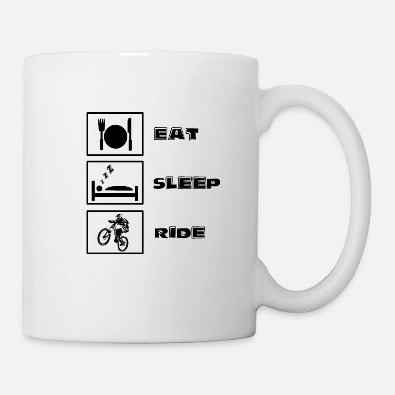 ss200509 eat sleap ride MTB vertical black - Mug - white