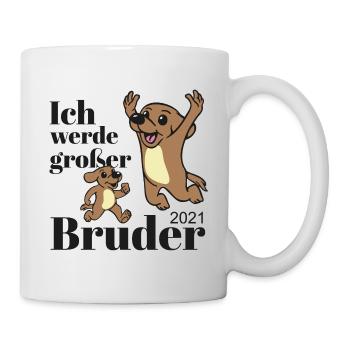 Ich werde grosser Bruder 2021 - Tasse - Weiß - Rechts