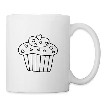 Muffin - Tasse - Weiß - Rechts