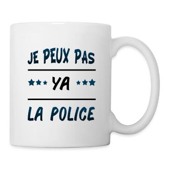 Je peux pas ya la police " cadeau humour " - Mug blanc - blanc - Droite