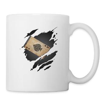 Spielkarte - Tasse - Weiß - Rechts