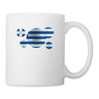 Greece flag on bubbles - Mug - white - Right