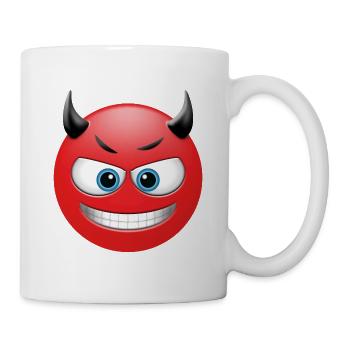 EMOJI grinning devil cool and funny design - Mug - white - Right