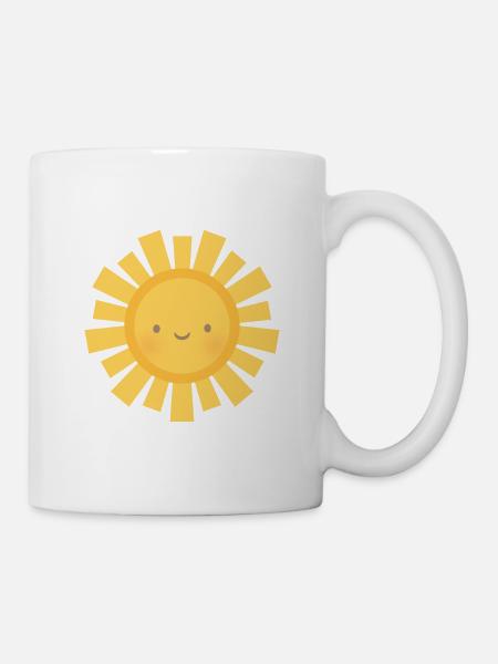 Soleil mignon et rayons du soleil - Mug blanc - blanc
