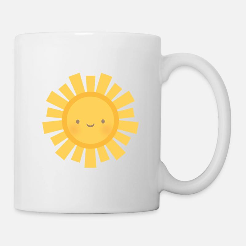 Soleil mignon et rayons du soleil - Mug blanc - blanc