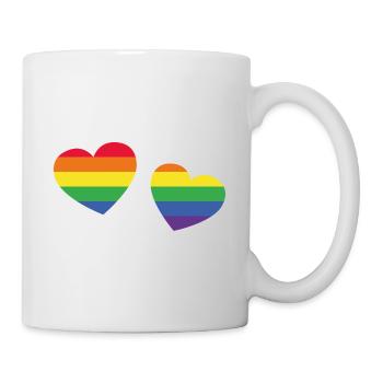 Love hearts lgbt human rights Geschenk - Tasse - Weiß - Rechts