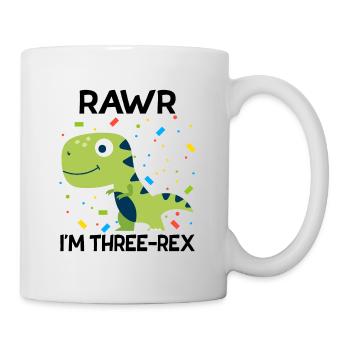 Rawr i`m three-rex 3 year birthday gift - Mug - white - Right