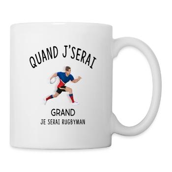 QUAND JE SERAI GRAND JE SERAI RUGBYMAN - Mug blanc - blanc - Droite