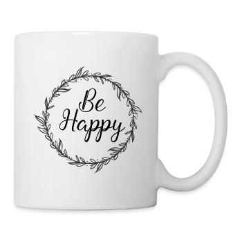 Be Happy Happy T-shirt cadeau - Mug blanc - blanc - Droite