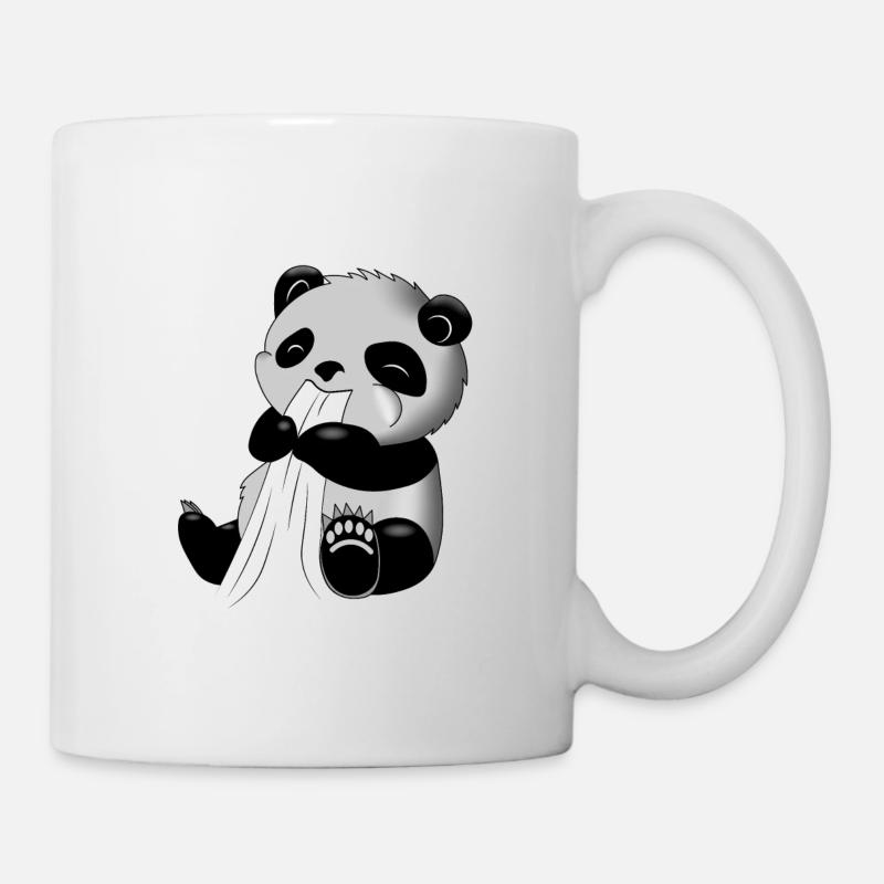 Panda isst T-Shirt auf | Süsses Panda Design - Tasse - Weiß