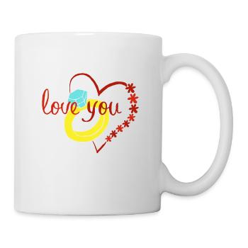 Marriage proposal Love relationship wedding engagement - Mug - white - Right