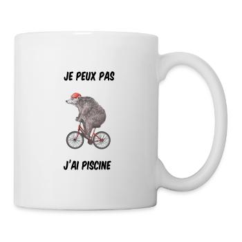 je peux pas j'ai piscine - Mug blanc - blanc - Droite