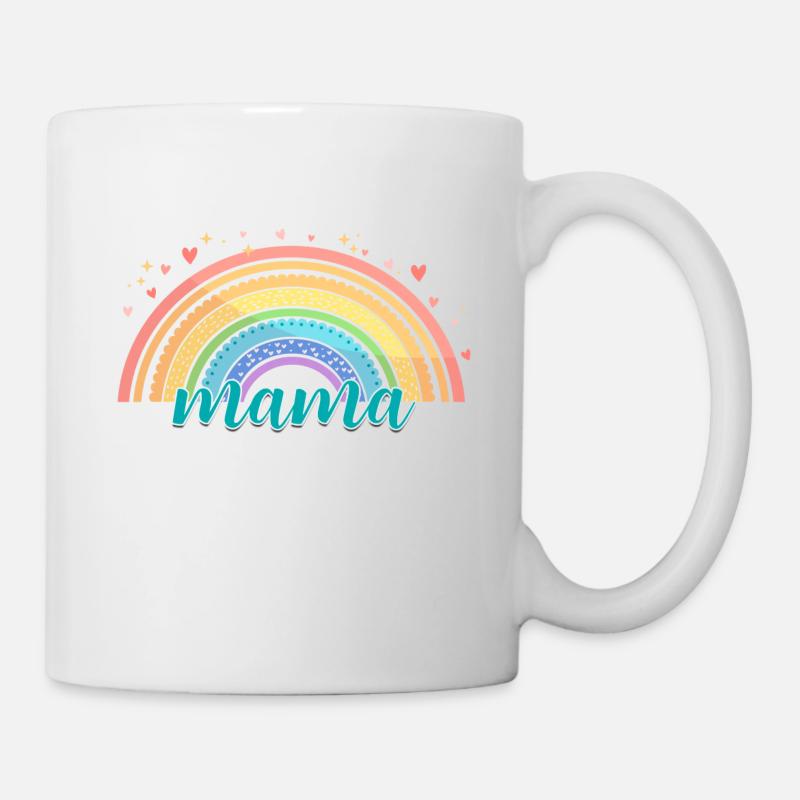 Regenbogen Mama - Tasse - Weiß