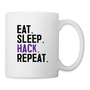 Eat Sleep Hack Repeat Hacker, spécialiste informatique - Mug blanc - blanc - Droite