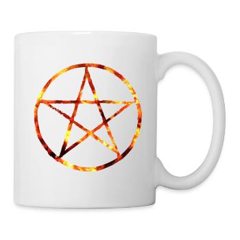 Pentagramm fire - Tasse - Weiß - Rechts