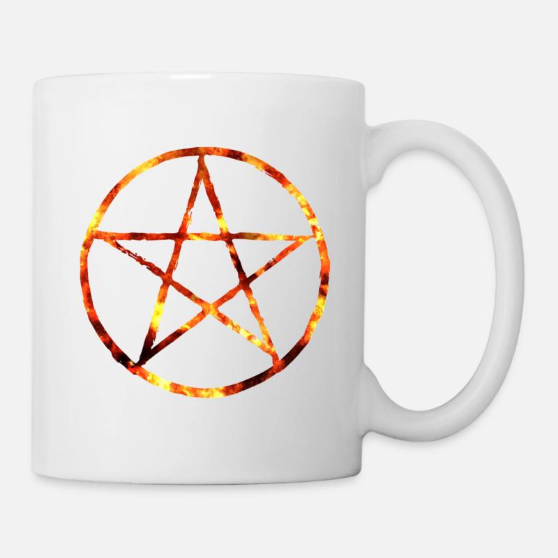 Feu de pentagramme - Mug blanc - blanc