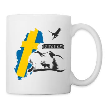Suède Topographie Drapeau Suède Design - Mug blanc - blanc - Droite