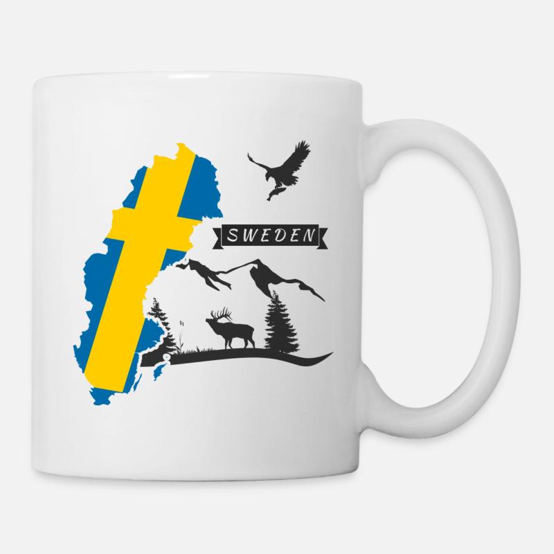 Schweden Topographie Flagge Sweden Design - Tasse - Weiß