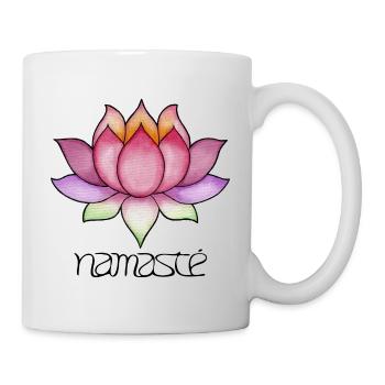 Fleur de lotus lettrage Namaste yoga symbole - Mug blanc - blanc - Droite