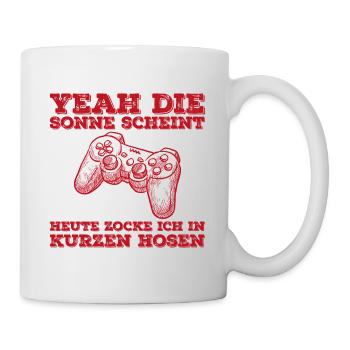 Yeah die sonne scheint Gamer Geschenk Zocken - Tasse - Weiß - Rechts